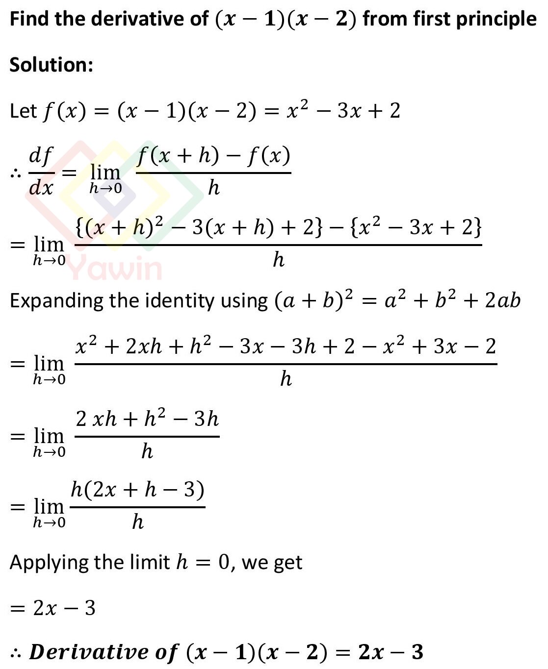 Find The Derivative Of X 1 X 2 From First Principle Yawin