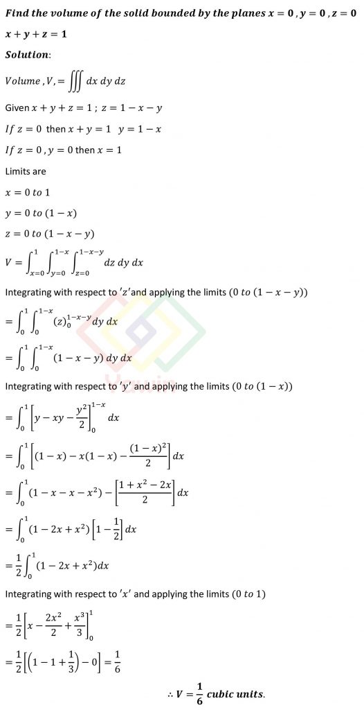 Find the volume of the solid bounded by the planes x=0, y=0, z=0, x+y+z ...