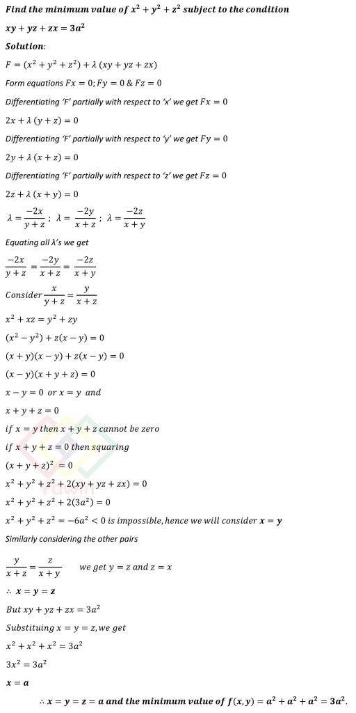 find-the-minimum-value-of-x-2-y-2-z-2-subject-to-the-condition-xy-yz-zx