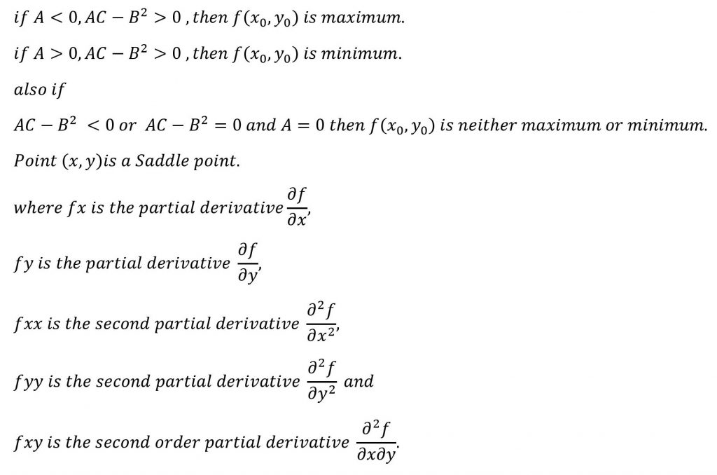 Maxima And Minima For A Function Of Two Variables – Yawin