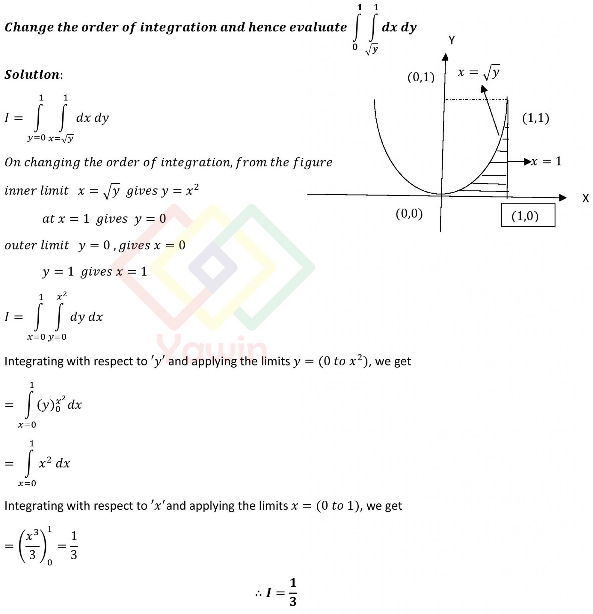 change-the-order-of-integration-and-hence-evaluate-integral-of-dx-dy