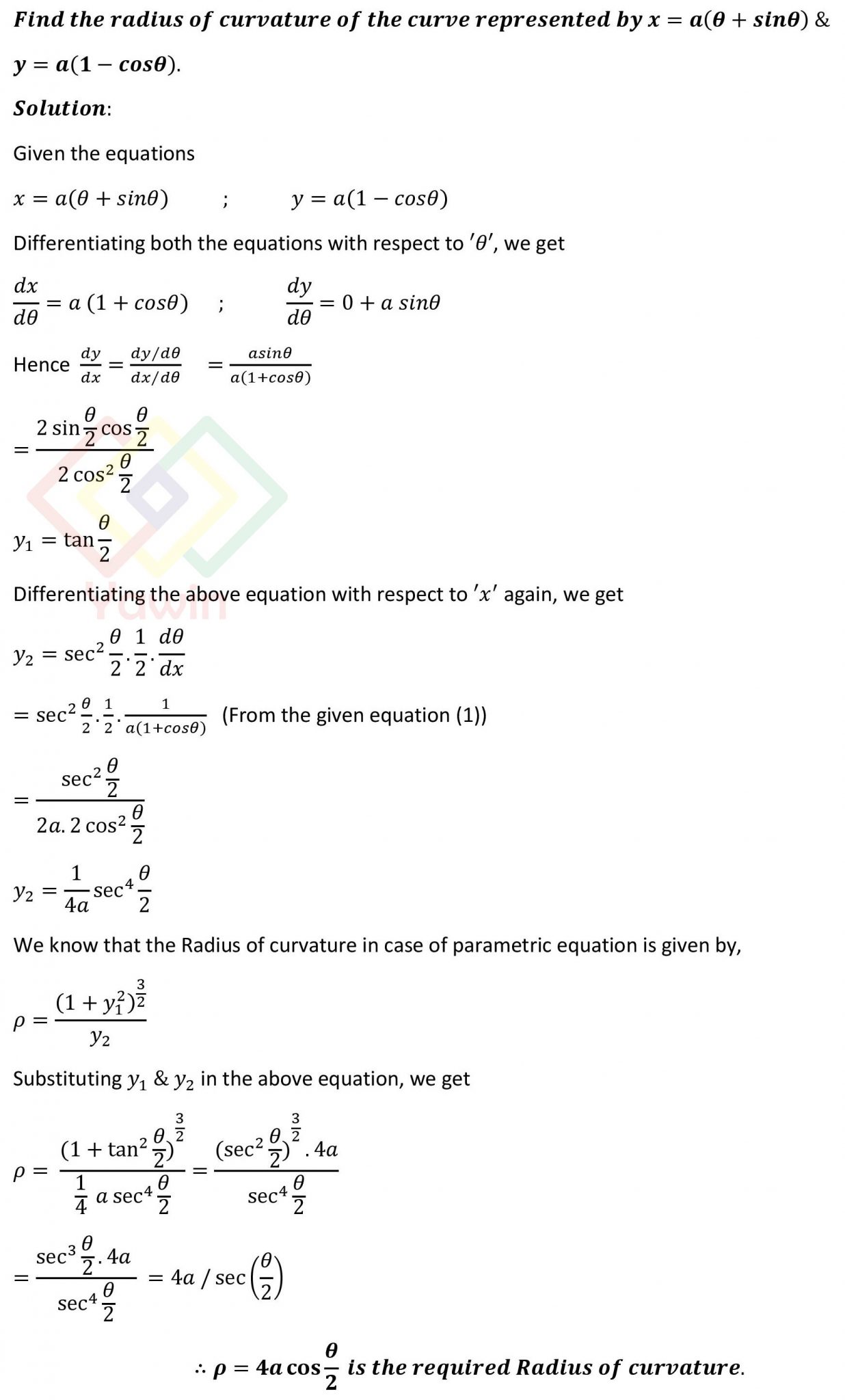 find-the-radius-of-curvature-of-the-curve-represented-by-x-a-theta