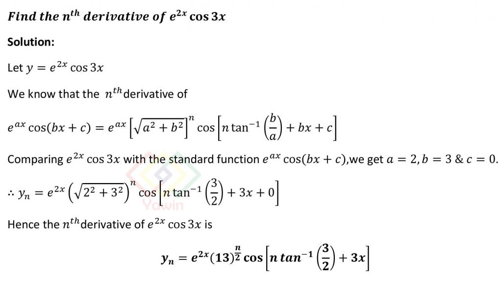 nth derivative of cos 3 2x